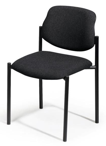 FLORA l Stuhl ohne Armlehnen, schwarz und schwarz