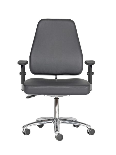 XXL-b220 Bürodrehstuhl in Kunstleder schwarz, mit Armlehnen